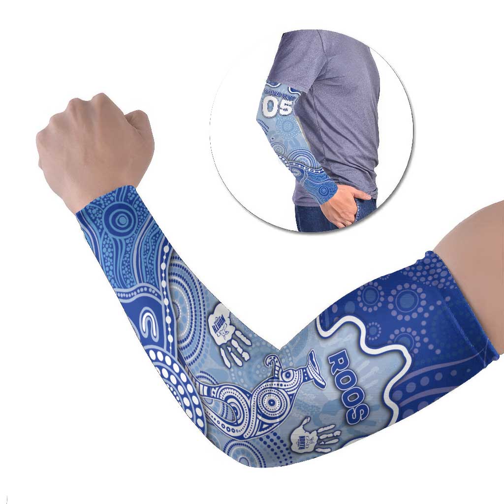 Custom Roos Football Arm Sleeves Aboriginal Dot Art Pattern