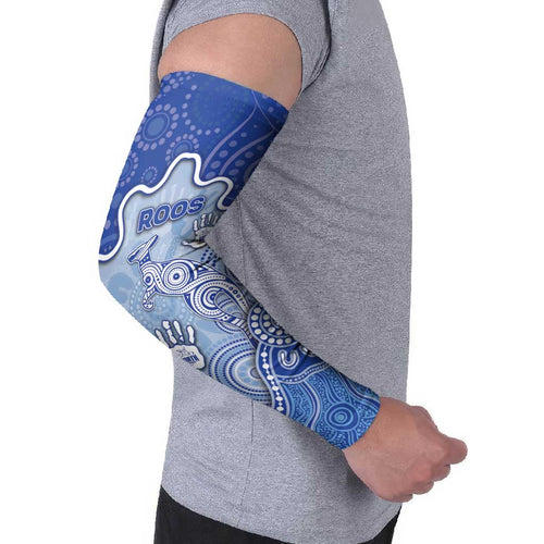 Custom Roos Football Arm Sleeves Aboriginal Dot Art Pattern