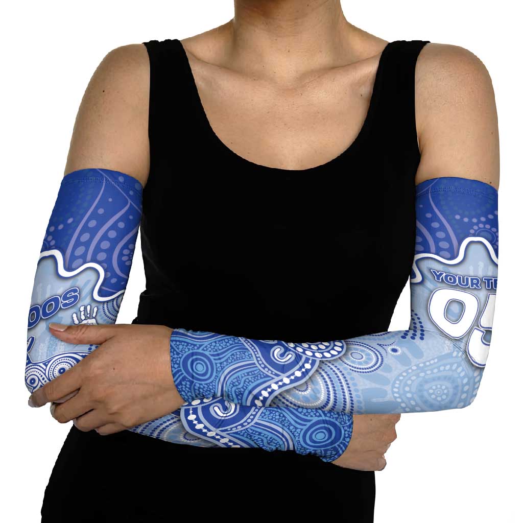 Custom Roos Football Arm Sleeves Aboriginal Dot Art Pattern