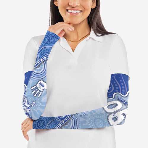 Custom Roos Football Arm Sleeves Aboriginal Dot Art Pattern