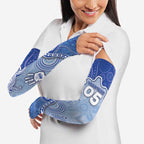 Custom Roos Football Arm Sleeves Aboriginal Dot Art Pattern