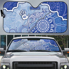 Roos Football Auto Sun Shade Aboriginal Dot Art Pattern