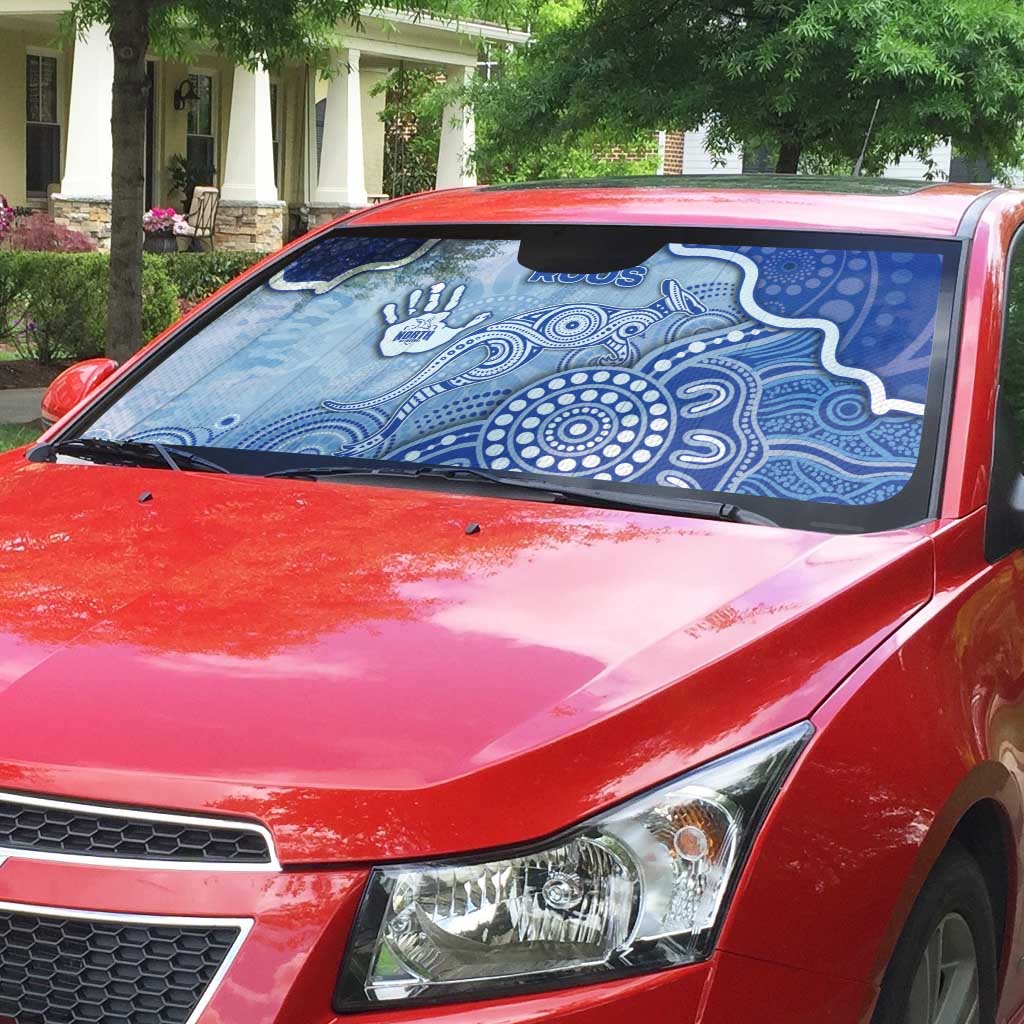 Roos Football Auto Sun Shade Aboriginal Dot Art Pattern