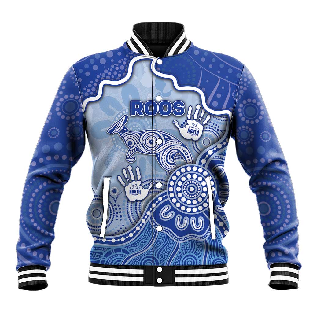 Custom Roos Football Baseball Jacket Aboriginal Dot Art Pattern