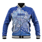 Custom Roos Football Baseball Jacket Aboriginal Dot Art Pattern