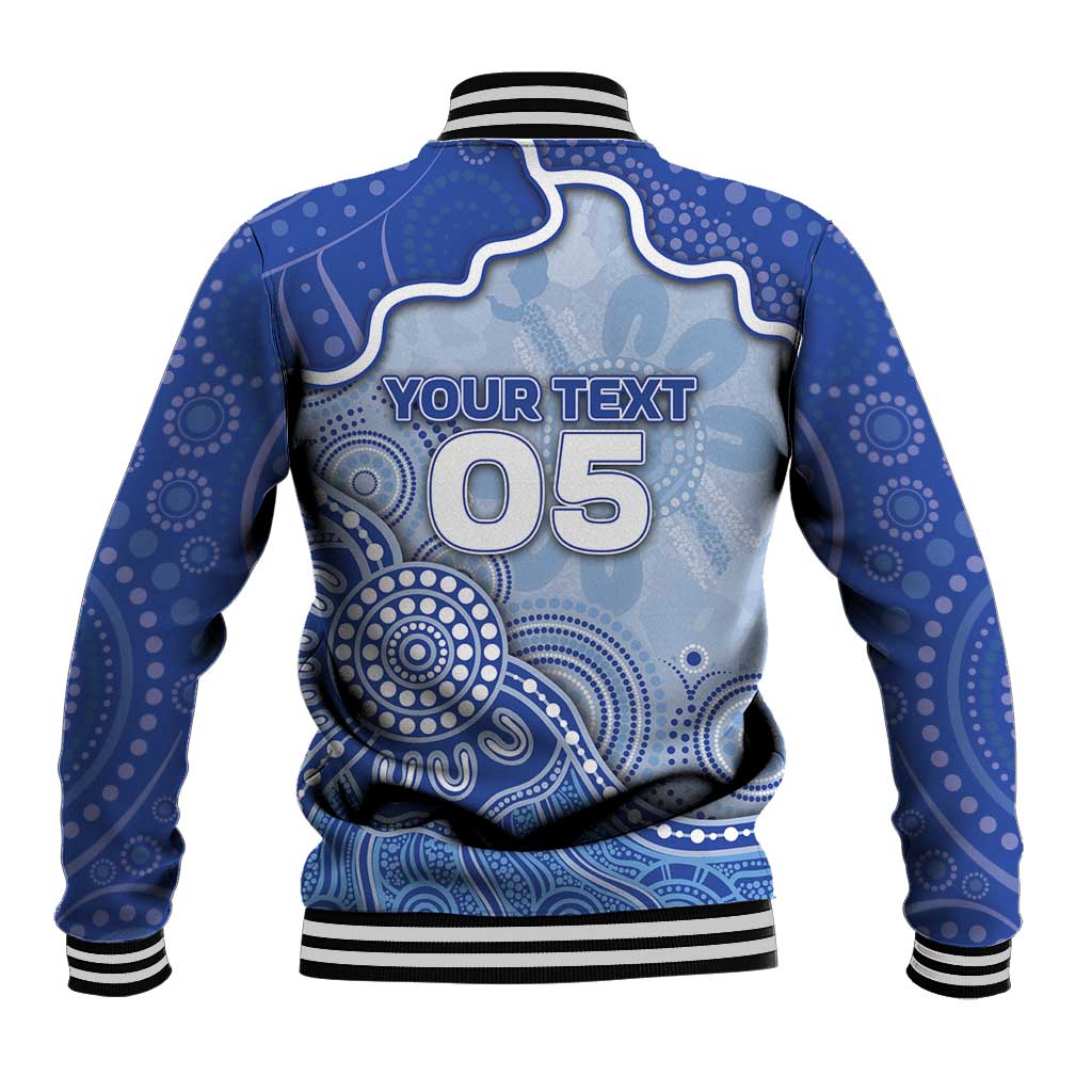 Custom Roos Football Baseball Jacket Aboriginal Dot Art Pattern
