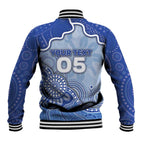 Custom Roos Football Baseball Jacket Aboriginal Dot Art Pattern