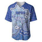 Custom Roos Football Baseball Jersey Aboriginal Dot Art Pattern