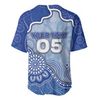 Custom Roos Football Baseball Jersey Aboriginal Dot Art Pattern