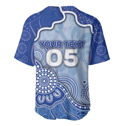 Custom Roos Football Baseball Jersey Aboriginal Dot Art Pattern