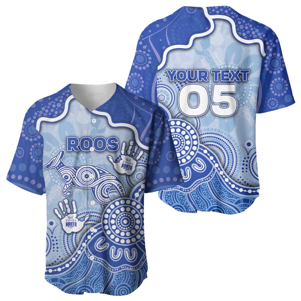 Custom Roos Football Baseball Jersey Aboriginal Dot Art Pattern