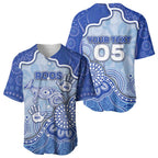 Custom Roos Football Baseball Jersey Aboriginal Dot Art Pattern