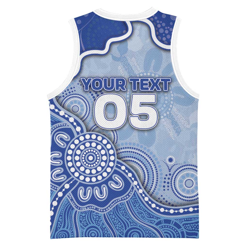 Custom Roos Football Basketball Jersey Aboriginal Dot Art Pattern