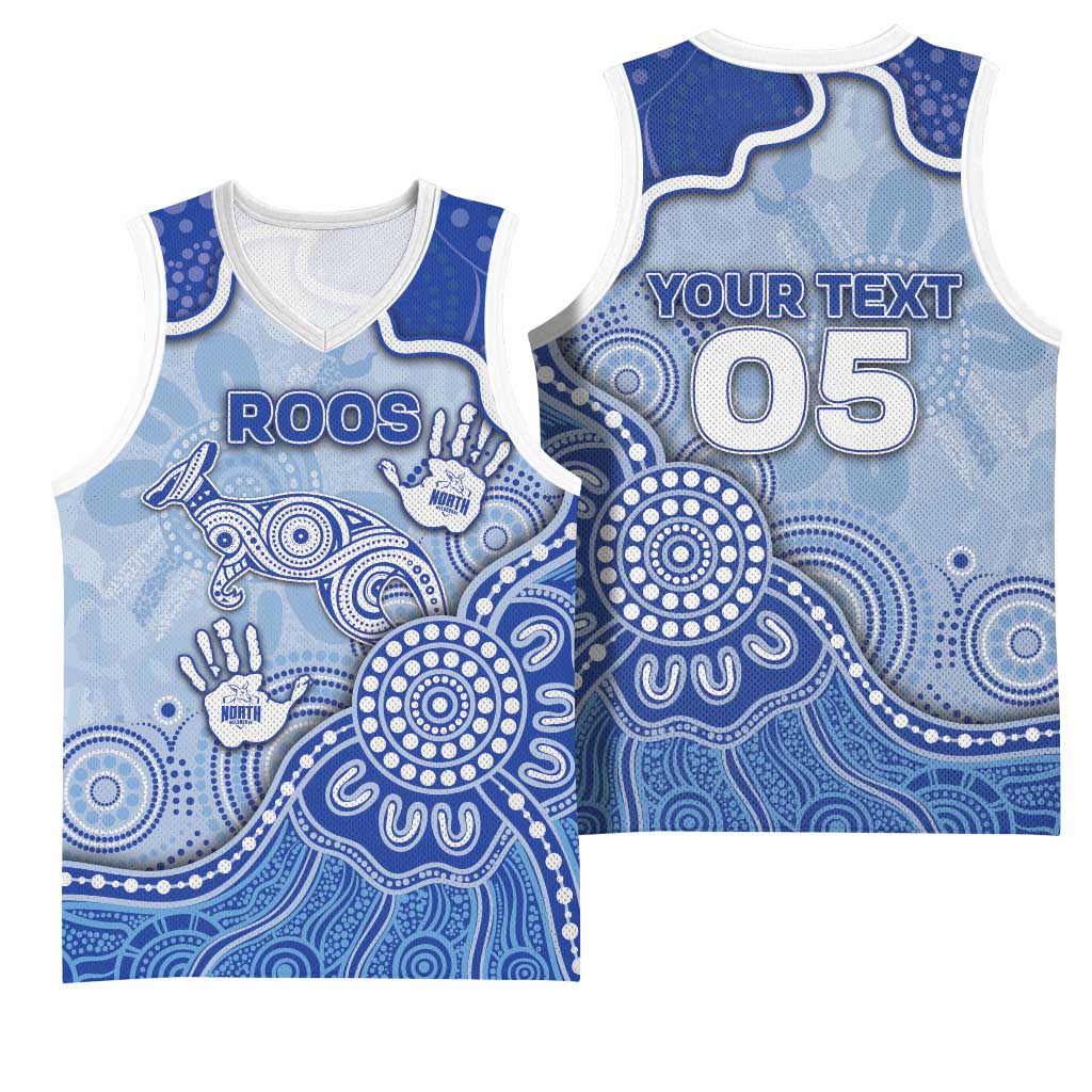 Custom Roos Football Basketball Jersey Aboriginal Dot Art Pattern
