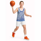 Custom Roos Football Basketball Jersey Aboriginal Dot Art Pattern
