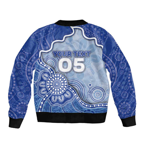 Custom Roos Football Bomber Jacket Aboriginal Dot Art Pattern