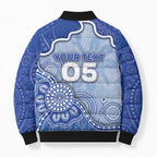 Custom Roos Football Bomber Puffer Jacket Aboriginal Dot Art Pattern