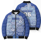 Custom Roos Football Bomber Puffer Jacket Aboriginal Dot Art Pattern