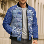 Custom Roos Football Bomber Puffer Jacket Aboriginal Dot Art Pattern