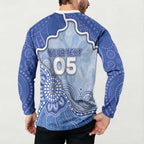 Custom Roos Football Button Sweatshirt Aboriginal Dot Art Pattern