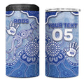 Custom Roos Football 4 in 1 Can Cooler Tumbler Aboriginal Dot Art Pattern