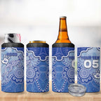 Custom Roos Football 4 in 1 Can Cooler Tumbler Aboriginal Dot Art Pattern