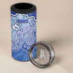 Custom Roos Football 4 in 1 Can Cooler Tumbler Aboriginal Dot Art Pattern