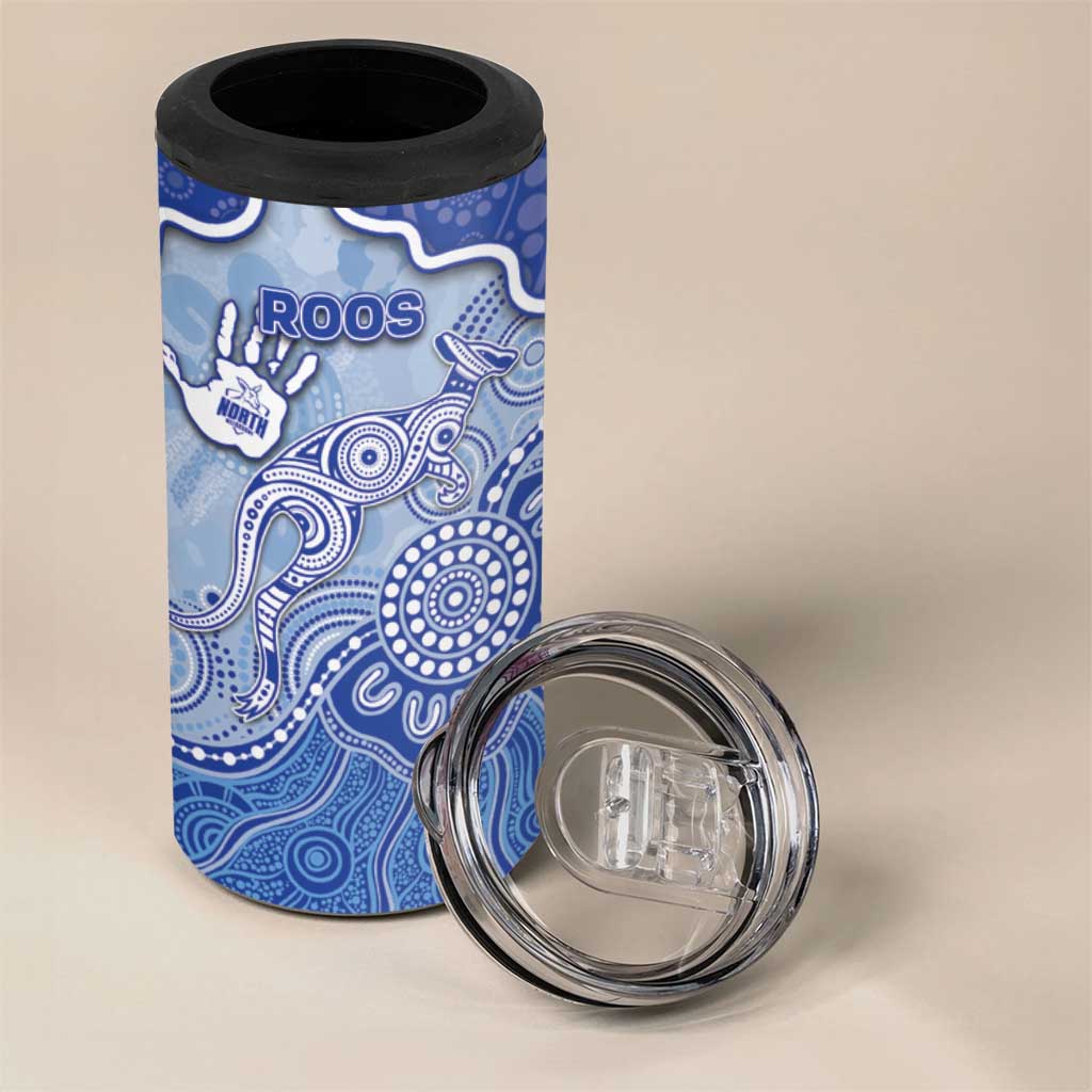 Custom Roos Football 4 in 1 Can Cooler Tumbler Aboriginal Dot Art Pattern