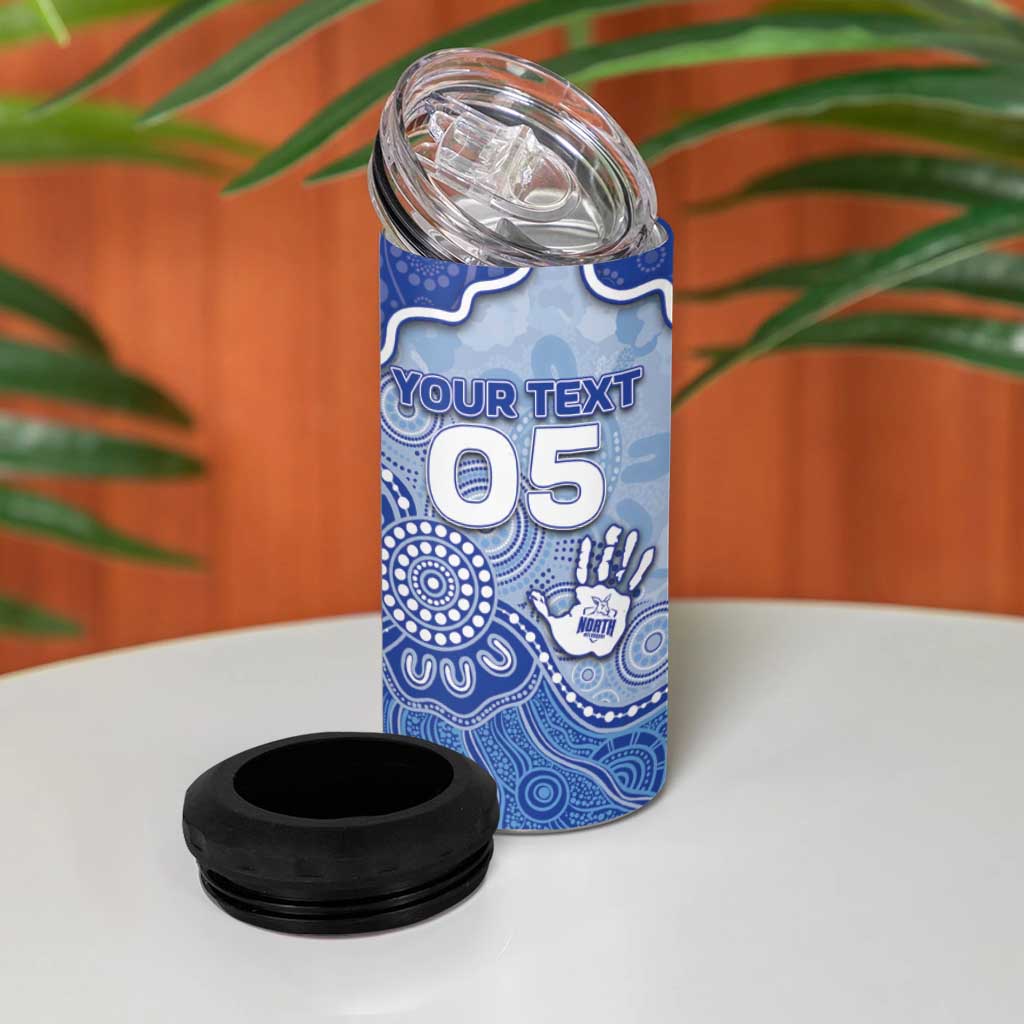Custom Roos Football 4 in 1 Can Cooler Tumbler Aboriginal Dot Art Pattern