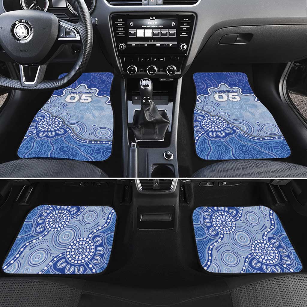 Custom Roos Football Car Mats Aboriginal Dot Art Pattern