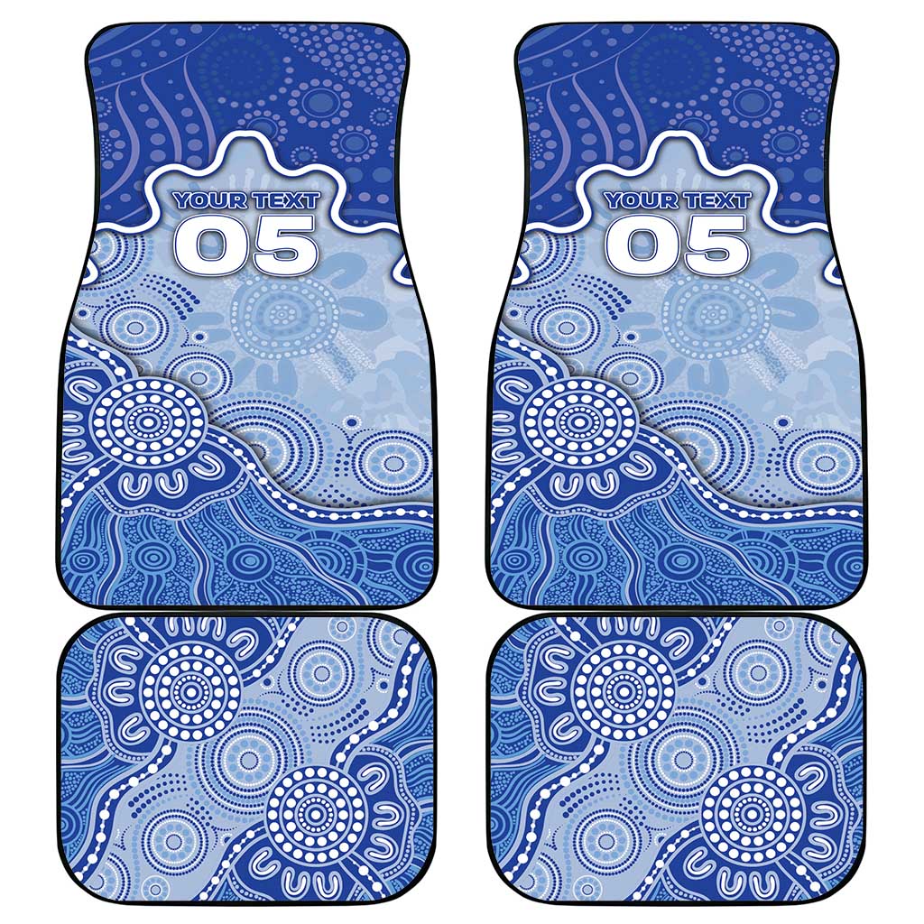 Custom Roos Football Car Mats Aboriginal Dot Art Pattern