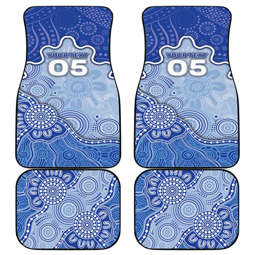 Custom Roos Football Car Mats Aboriginal Dot Art Pattern