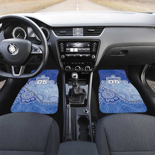 Custom Roos Football Car Mats Aboriginal Dot Art Pattern