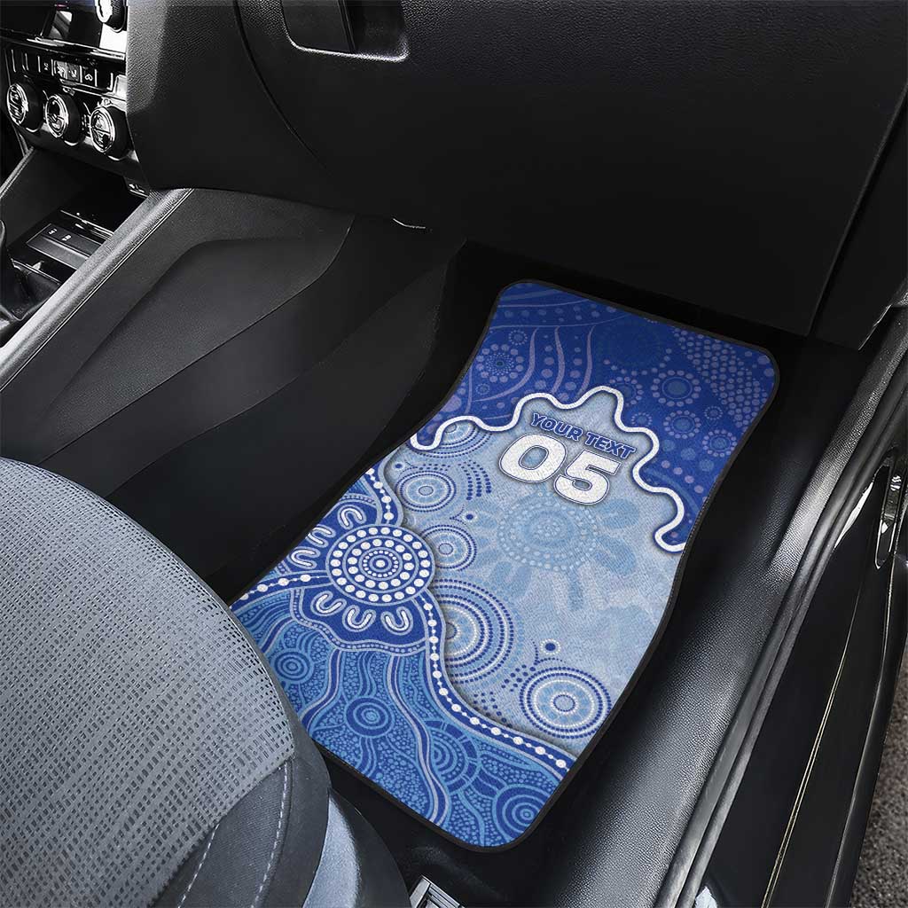 Custom Roos Football Car Mats Aboriginal Dot Art Pattern