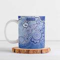 Custom Roos Football Ceramic Mug Aboriginal Dot Art Pattern
