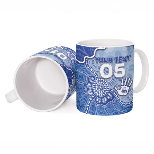 Custom Roos Football Ceramic Mug Aboriginal Dot Art Pattern
