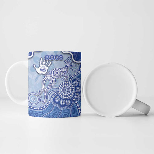 Custom Roos Football Ceramic Mug Aboriginal Dot Art Pattern