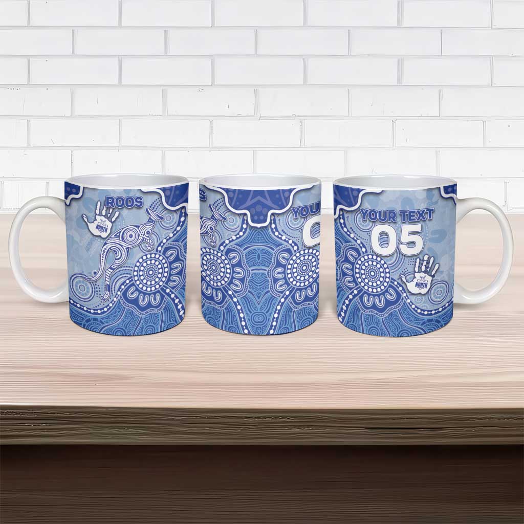 Custom Roos Football Ceramic Mug Aboriginal Dot Art Pattern