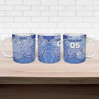 Custom Roos Football Ceramic Mug Aboriginal Dot Art Pattern