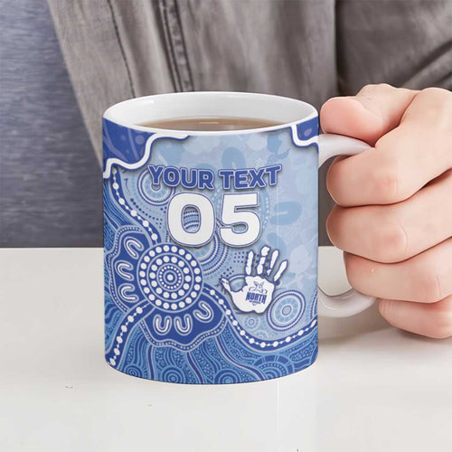 Custom Roos Football Ceramic Mug Aboriginal Dot Art Pattern