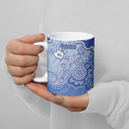 Custom Roos Football Ceramic Mug Aboriginal Dot Art Pattern