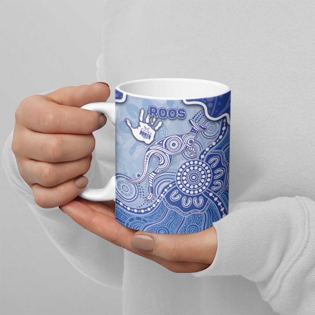 Custom Roos Football Ceramic Mug Aboriginal Dot Art Pattern
