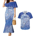 Custom Roos Football Couples Matching Mermaid Dress and Hawaiian Shirt Aboriginal Dot Art Pattern