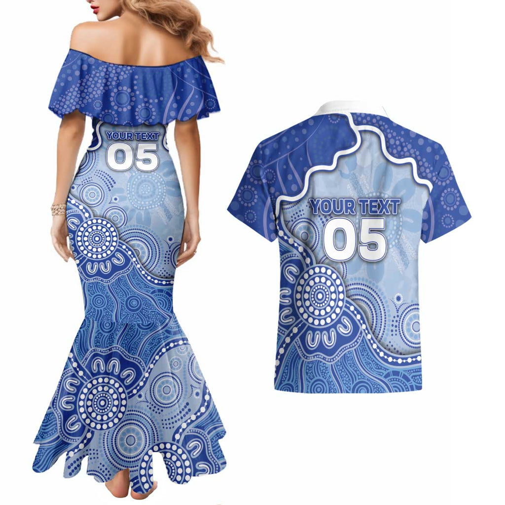 Custom Roos Football Couples Matching Mermaid Dress and Hawaiian Shirt Aboriginal Dot Art Pattern