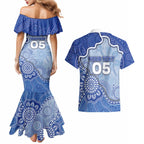 Custom Roos Football Couples Matching Mermaid Dress and Hawaiian Shirt Aboriginal Dot Art Pattern