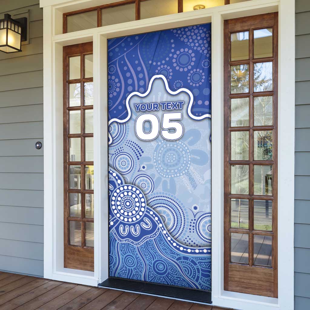 Custom Roos Football Door Cover Aboriginal Dot Art Pattern