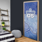 Custom Roos Football Door Cover Aboriginal Dot Art Pattern