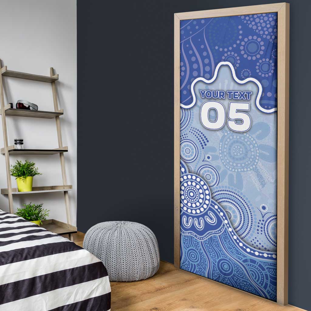 Custom Roos Football Door Cover Aboriginal Dot Art Pattern