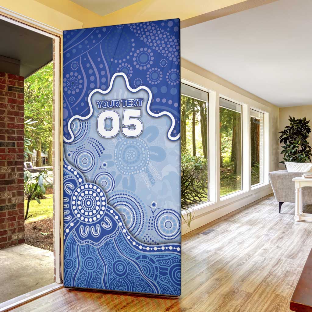 Custom Roos Football Door Cover Aboriginal Dot Art Pattern