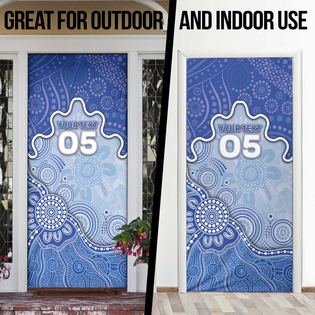 Custom Roos Football Door Cover Aboriginal Dot Art Pattern
